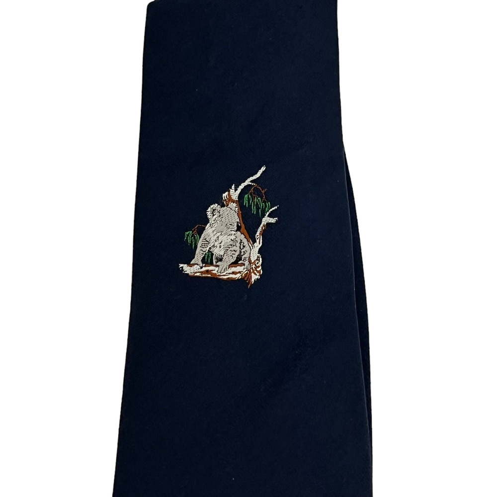 Noone Australia Mens Tie Koala Bear Navy Blue 58 in Length 3 in Width
